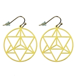 Merkaba Gold Plated 30mm Earrings