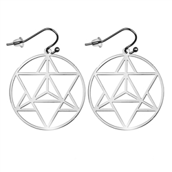 Merkaba Silver Plated 30mm Earrings