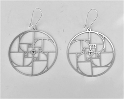 ER-290ss Quadruple golden Ratio Stainless Steel 2" Earrings