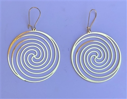 ER-297 Spiral Galaxy 8k Gold Plated 2" Earrings