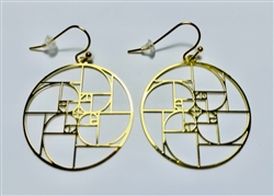 ER-31 Gold Plated Quadruple Golden Ratio 30mm Earrings