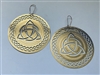 Celtic Triquetra 18k Gold Plated 3 inches (72mm) Earrings