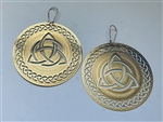 Celtic Triquetra 18k Gold Plated 3 inches (72mm) Earrings