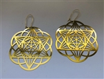 Star Merkaba Seed of Life 18k Gold Plated 3 inches (72mm) Earrings