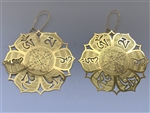 ER-358 Om Mani Padme Hum 18k Gold plated 3" earrings
