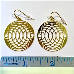ER-36 Quantum Wave 18k Gold Plated 30mm Earrings