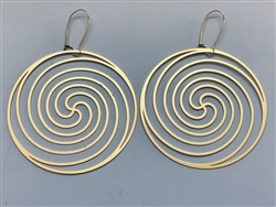 ER-397 Spiral Galaxy Gold plated 3" earrings