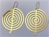 ER-399 Glyph 18k Gold plated 3" earrings