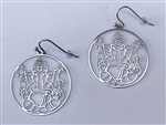 ER-68-S Ganesh cut out 18k Silver Plated 30mm