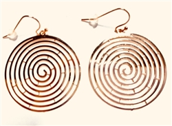 Spiral Rose Gold Plated 35mm Earrings
