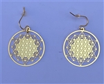 ER-80-C Hexagon star 18k Gold Plated 30mm Earrings