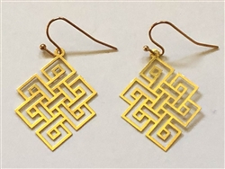 ER-91 Endless Knot 18k Gold Plated 30mm Earrings