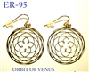 Venus Orbital Dance Grid Gold Earrings 30mm