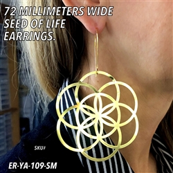 ER-YA-109-SM 72mm Seed of Life Earrings