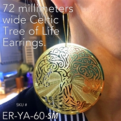 ER-YA-60-SM 72mm Celtic Tree of Life Earrings