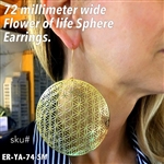 ER-YA-74-SM 72mm Flower of Life Sphere Earrings