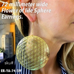 ER-YA-74-SM 72mm Flower of Life Sphere Earrings