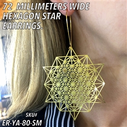 ER-YA-80-SM 72mm Hexagon Star Earrings