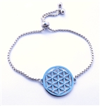 FOLB-S Adjustable Silver Flower of Life Bracelet