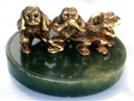 The Three Wise Monkeys - Hear No Evil, Speak No Evil, See No Evil - 1.5" tall - 24KT Gold-Plated Figurine (GF-07)