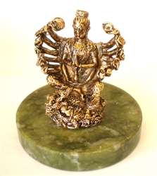 Quan Yin (Thousand-Armed) - 3" tall - 24KT Gold-Plated Figurine (GF-20)