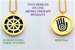 Buddhist Wheel of Life/ Reiki Aroma Therapy Double Sided Pendant