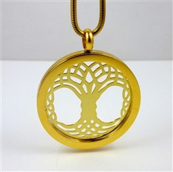 GGTOLP-09 Gold Plated Stainless Steel Tree Of Life Pendant with Chain