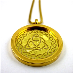 GGTRQP-31 Gold Plated Stainless Steel Celtic Triquetra Pendant with Chain