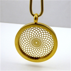 GGTVP-04 Gold Plated Stainless Steel Torus Vortex Pendant with Chain