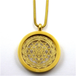 GGYANP-10 Gold Plated Stainless Steel Shree Yantra Pendant with Chain