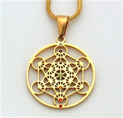 Metatron pendant gold plated stainless steel