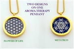Flower of Life/ Metatron Aroma Therapy Double Sided Pendant
