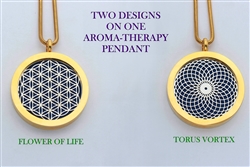Flower Of Life/ Torus Vortex Aroma Therapy Double Sided Pendant