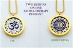 GS-YA-OM Shree Yantra/OM Aroma Therapy Double Sided Pendant