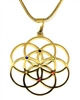Gem5-gold Gem Studded Gold Seed of Life 5cm Pendant