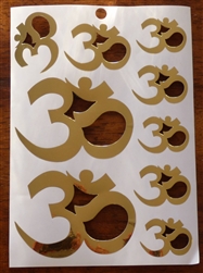 Gold OM Multi-Sized Stickers, one sheet, MS-14