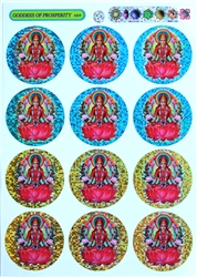 MS-9 Goddess Lakshmi  Multi-Stickers, 5 sheets of stickers