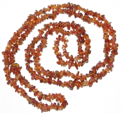 hessonite garnet chip necklace 35 inches