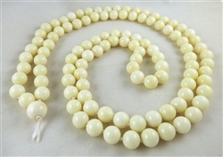 astrological 108 bead white coral mala