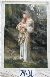 Mother Mary with Baby Jesus Original Oil Painting