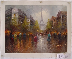 Eiffel Tower Original Oil Painting 12" x 16"