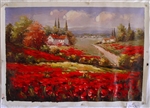 Flowers Landscape Original Oil Painting 24" x 36"