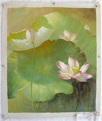 Lotus Flower Original Oil Painting 24" x 30"