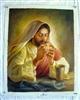 OP-J14 JESUS CHRIST WITH BREAD 24" X 30" Original Oil Painting