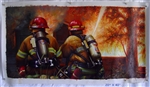 Firefighters Original Oil Painting 20" x 40"