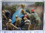 Firefighters Original Oil Painting 24" X 36"
