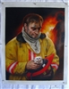 OP-M12 FIREMAN - 24"X 30" Original Oil Painting