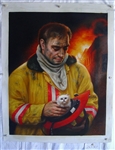 Firefighters Original Oil Painting 24" X 30"