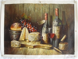 Wine Bottles Original Oil Painting 20" x 30"