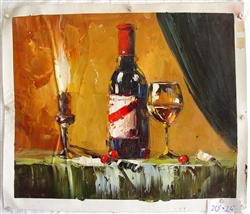 Wine Bottles Original Oil Painting 20" x 30"